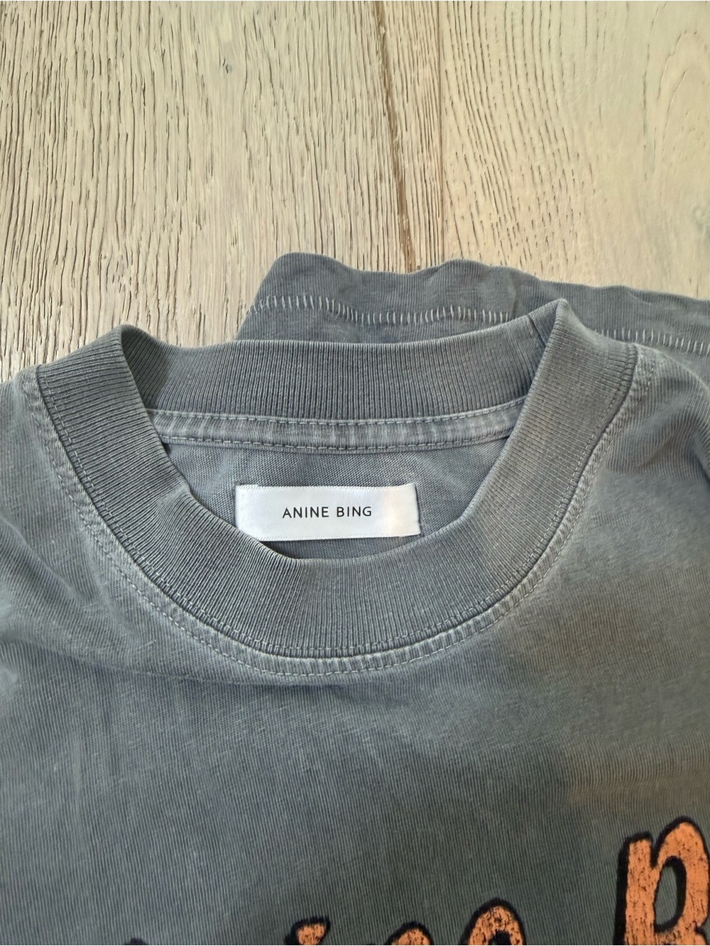 Anine Bing - Lili Tee Motorcycle in Washed Grey - Picture 5 of 6